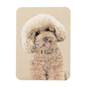 Poodle (Toy, Miniature) Painting Original Dog Art Magnet