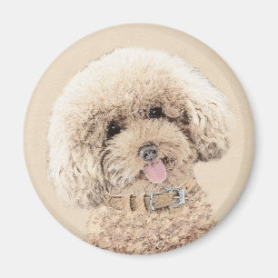 Poodle (Toy, Miniature) Painting Original Dog Art Magnet