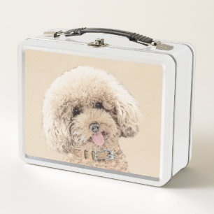 Poodle (Toy, Miniature) Painting Original Dog Art Metal Lunch Box