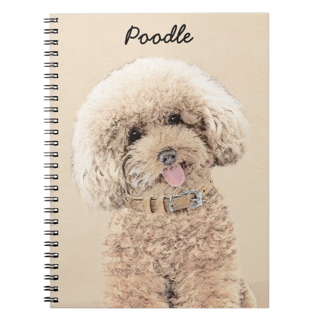 Poodle (Toy, Miniature) Painting Original Dog Art Notebook (Front)