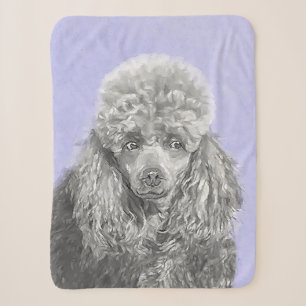 Poodle (Toy, Miniature) Painting Original Dog Art Sherpa Blanket