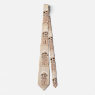 Poodle (Toy, Miniature) Painting Original Dog Art Tie