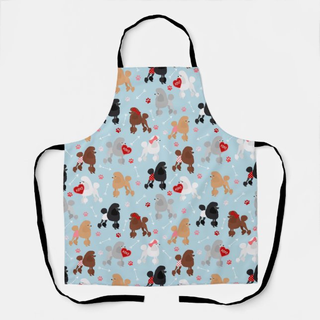 Poodle Valentine Pattern Apron (Front)