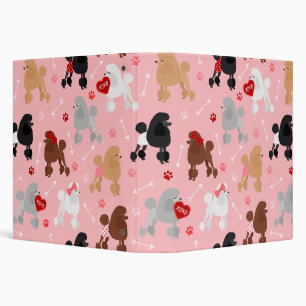 Poodle Valentine Pattern Binder