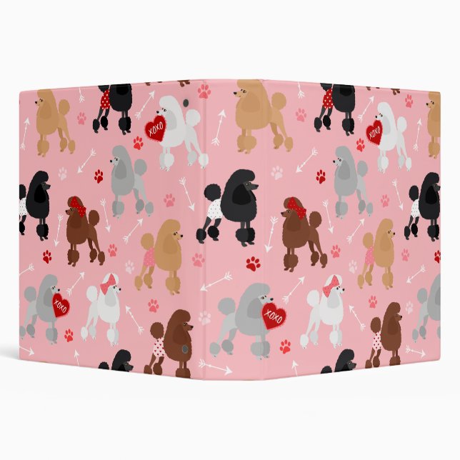Poodle Valentine Pattern Binder (Background)
