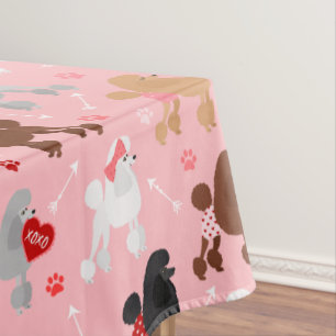 Poodle Valentine Pattern Tablecloth