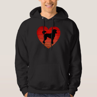 Poodle Valentine Vintage Heart Sunset Hoodie