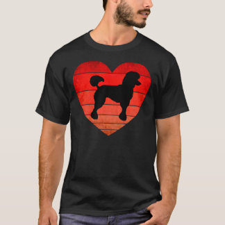 Poodle Valentine Vintage Heart Sunset T-Shirt