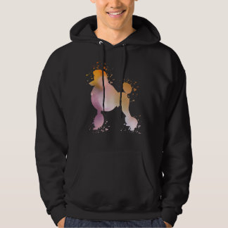 Poodle Watercolor Silhouette Dark Hoodie