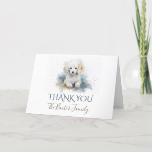 Poodle Watercolor Thank You Card