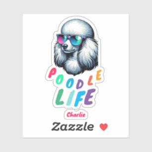 Poodle Wearing Sunglass Colorful Animal Lover Gift