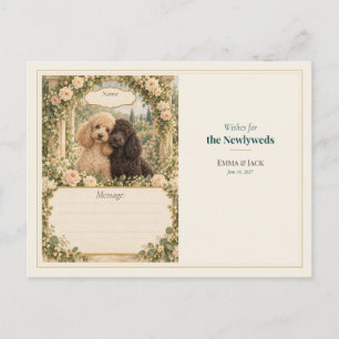 Poodle Wedding Guest Book Wishes Postcard