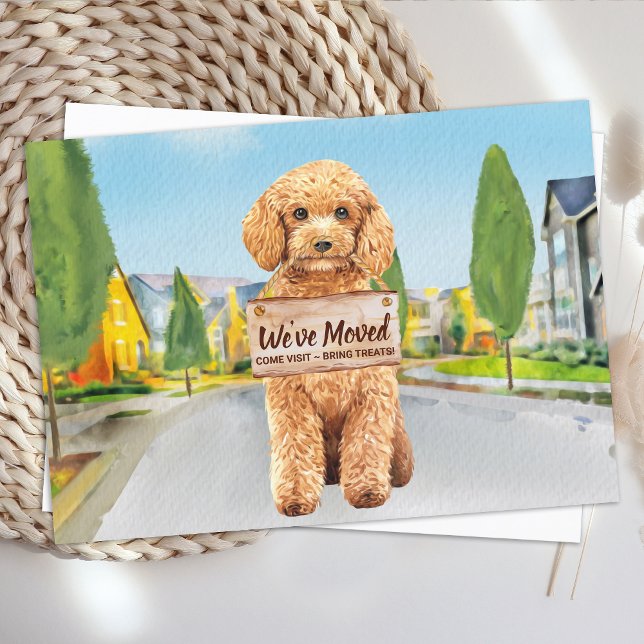 Poodle We've Moved New Address Cute Dog Moving Announcement Postcard (Creator Uploaded)