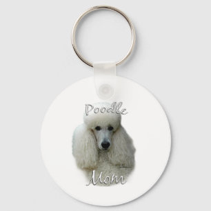 Poodle (white) Mom 2 Keychain