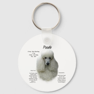 Poodle (wht) History Design Keychain