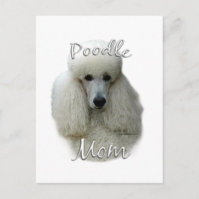 Poodle (wht) Mom 2 Postcard (Front)
