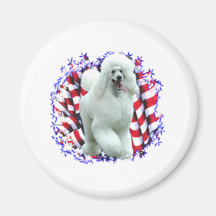 Poodle (wht) Patriot Magnet