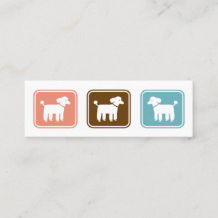 Poodles Graphic with Custom Text on Back Side Mini Business Card