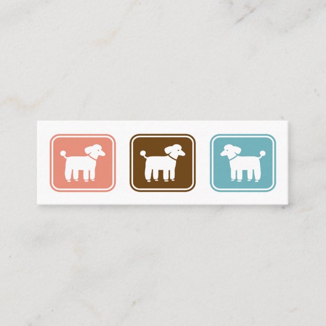Poodles Graphic with Custom Text on Back Side Mini Business Card (Front)