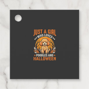 Poodles Halloween Girl Dog Lover Design_1 Favour Tags