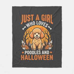 Poodles Halloween Girl Dog Lover Design_1 Fleece Blanket
