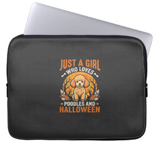 Poodles Halloween Girl Dog Lover Design_1 Laptop Sleeve