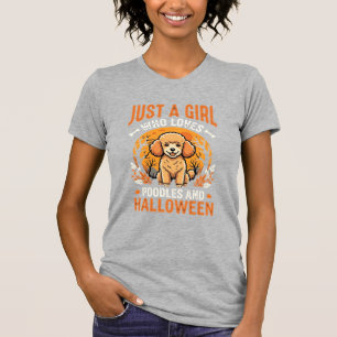 Poodles Halloween Girl Dog Lover Design_1 T-Shirt