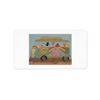 Poodles in Hippy Van Label