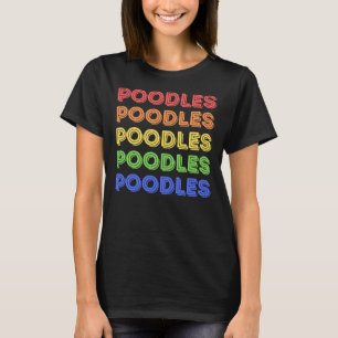 Poodles Retro Colourful 70s Inspired T-Shirt