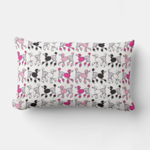 POODLES ROSES CHAUDES ET NOIRES JETTER Oreiller