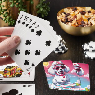 Poodles Sunny Day Monogram Go Fish Game Playing Cards