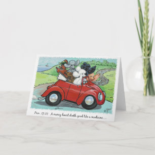 Poodles Vintage Convertible Scripture Note Card