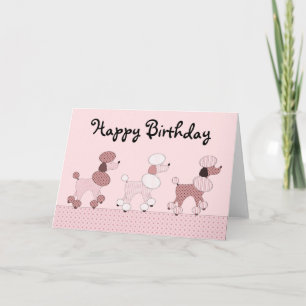 Poodons Roses Sur Carte De Parade