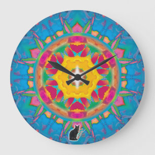 Poofball Kaleidoscope Large Clock