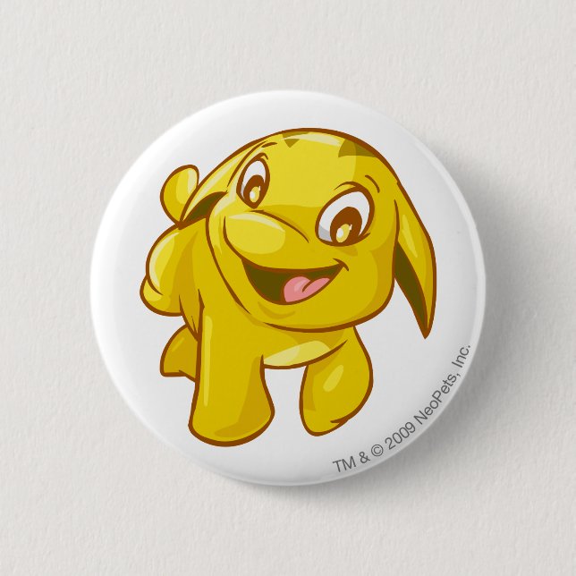 Poogle Gold 2 Inch Round Button (Front)