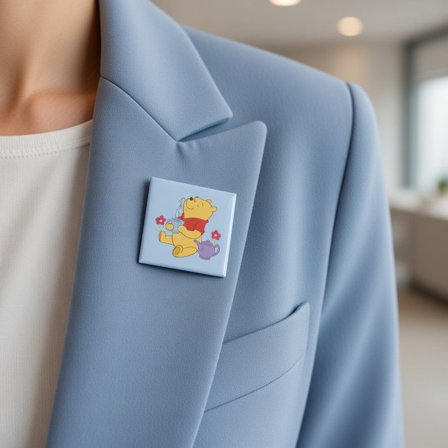 Pooh 2 Inch Square Button (Creator Uploaded)