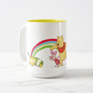 Pooh and Pals Under the Rainbow Two-Tone Coffee Mug