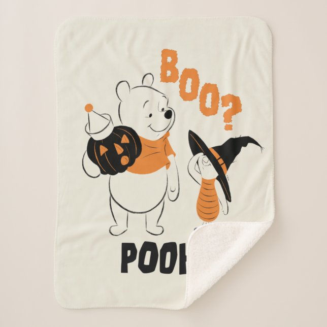 Pooh and Piglet | Boo Pooh Sherpa Blanket (Front)