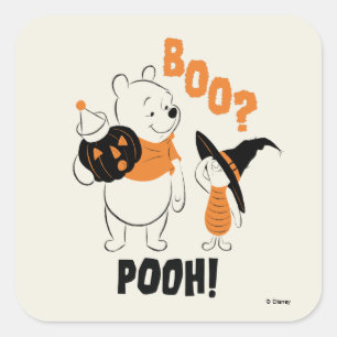 Pooh and Piglet   Boo Pooh Square Sticker