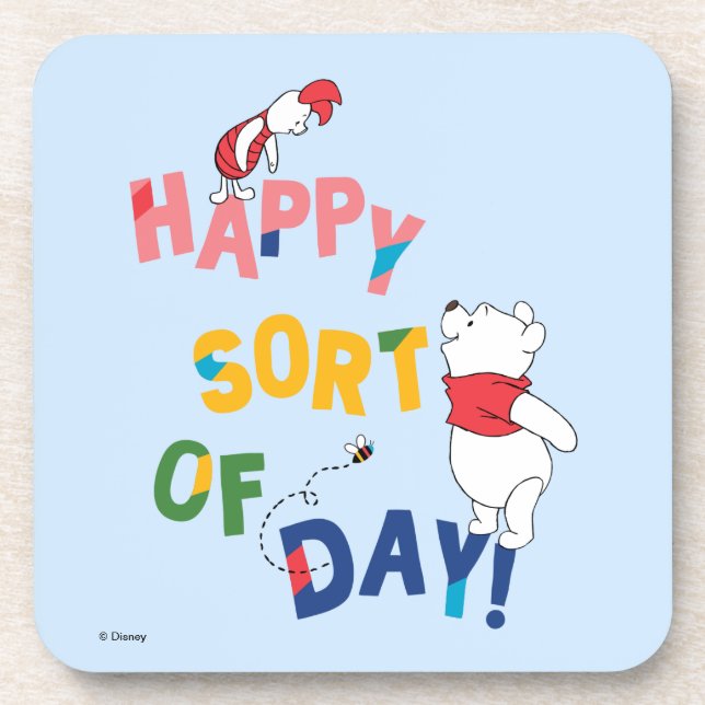 Pooh and Piglet | Happy Sort of Day! Coaster (Front)
