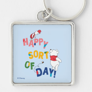 Pooh and Piglet   Happy Sort of Day! Keychain