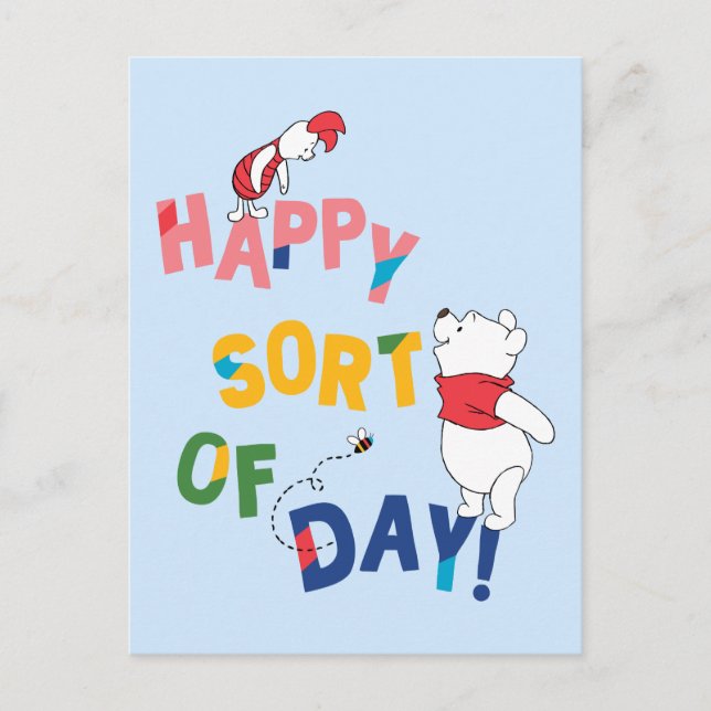Pooh and Piglet | Happy Sort of Day! Postcard (Front)