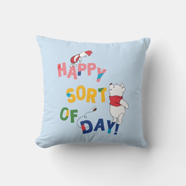 Pooh and Piglet | Happy Sort of Day! Throw Pillow (Front)
