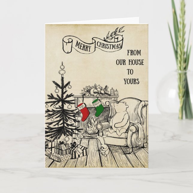 Pooh and Piglet - Merry Christmas Card (Front)