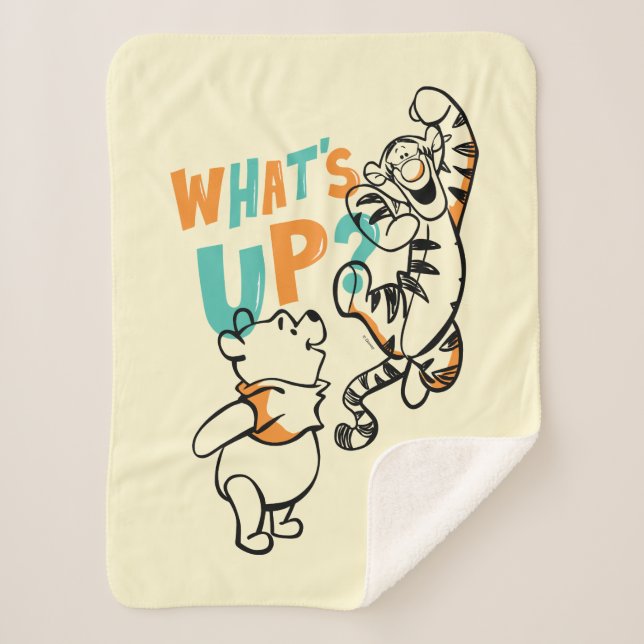 Pooh and Tigger What's Up? Sherpa Blanket (Front)