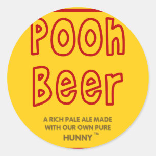 Pooh Beer Classic Round Sticker