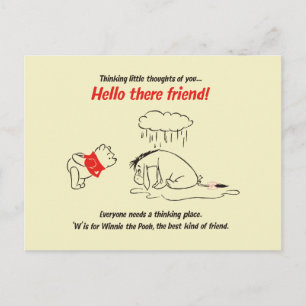 Pooh & Eeyore - Hello There Friend! Postcard