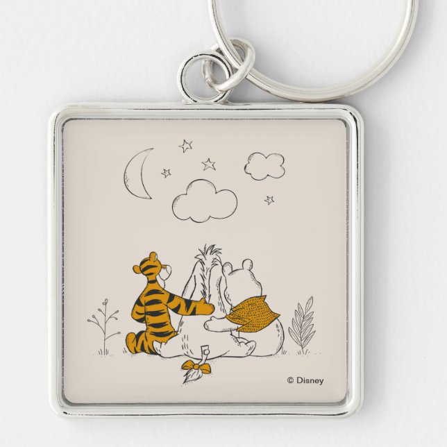 Pooh, Eeyore & Tigger | Looking up at the Sky Keychain (Front)