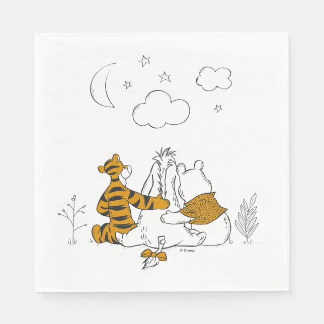 Pooh, Eeyore & Tigger | Looking up at the Sky Napkin (Front)