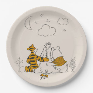 Pooh, Eeyore & Tigger   Looking up at the Sky Paper Plate
